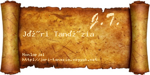 Jári Tanázia névjegykártya